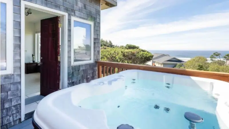 In-room hot tub at Coastal Retreat with Ocean Views and Hot Tub in Oregon, OR