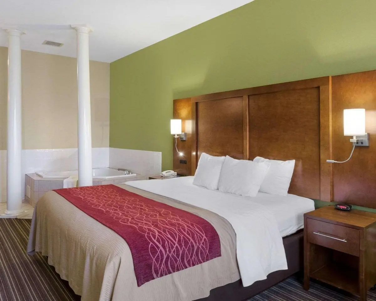 Private in-room jacuzzi tub in the King Suite with Whirlpool - Non-smoking at Comfort Inn & Suites Fayetteville – University Area