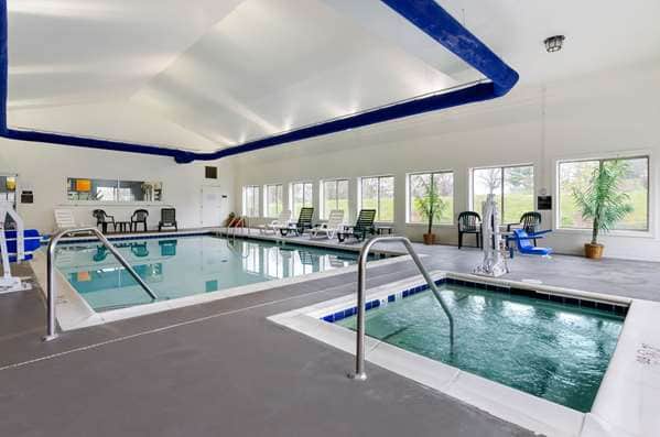 Shared indoor hot tub at Comfort Suites