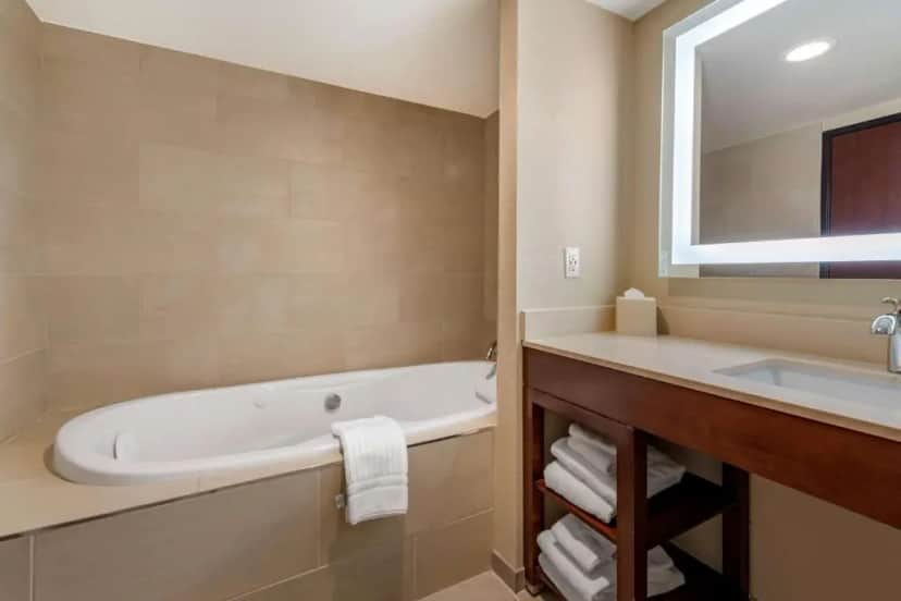 Private in-room jacuzzi tub in the King Suite with Spa Bath - Non-Smoking at Comfort Suites Broomfield Boulder Interlocken