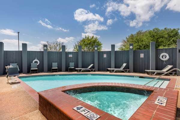 Shared outdoor hot tub at Comfort Suites DFW Airport