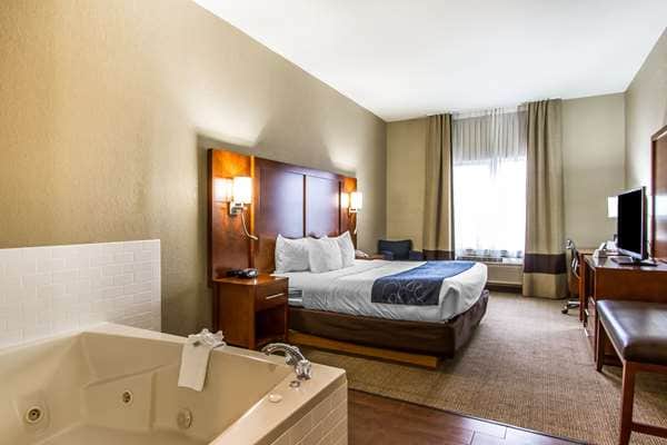 Private in-room jacuzzi tub at Comfort Suites Mattoon