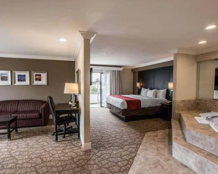 Private in-room jacuzzi tub in the Deluxe Suite, 1 King Bed with Sofa Bed, Jetted Tub, Non Smoking at Comfort Suites San Clemente Beach