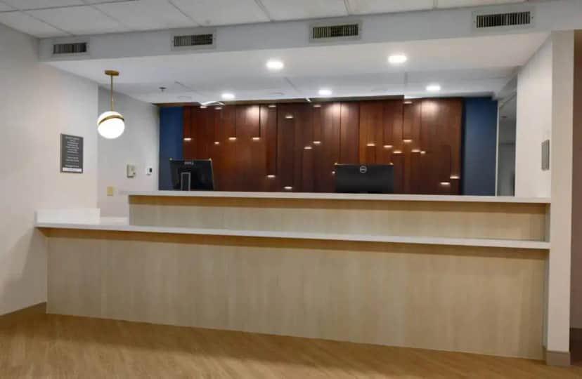 a view of the reception desk of a waiting room at Comfort Suites Springfield-Eugene in Springfield