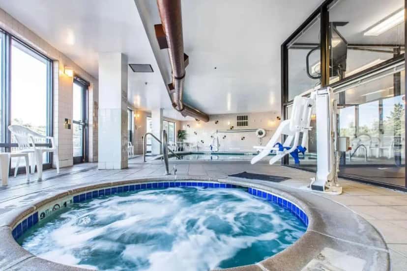 Shared indoor hot tub at Comfort Suites Summit County in Silverthorne, CO