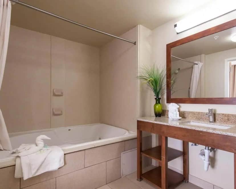Private in-room jacuzzi tub in the Standard King Suite at Comfort Suites Tulsa Central