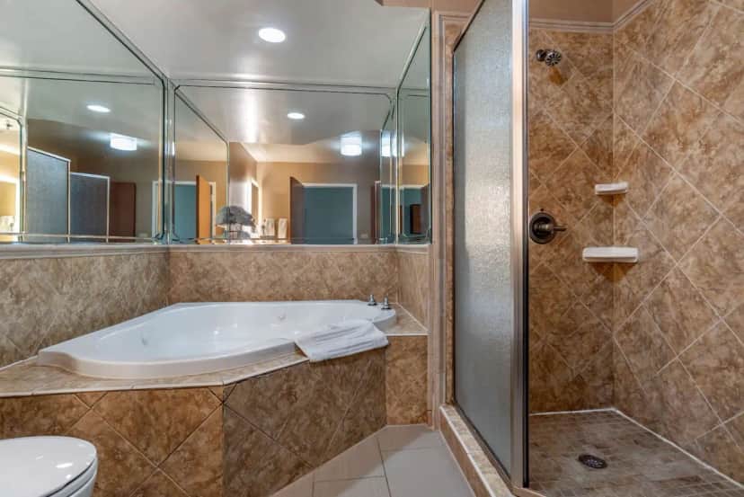 Private in-room jacuzzi at Comfort Suites