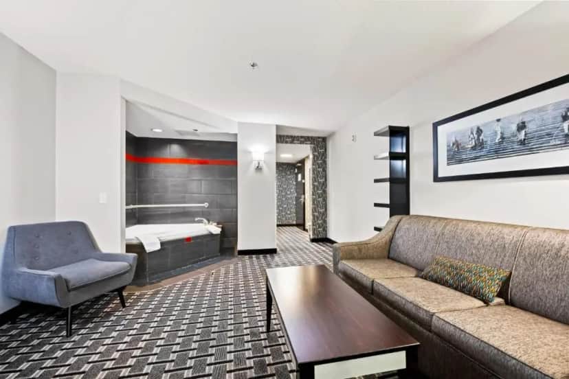 Private in-room jacuzzi tub in the King Suite with Jacuzzi - Non-Smoking at Comfort Suites Williamsburg Historic Area