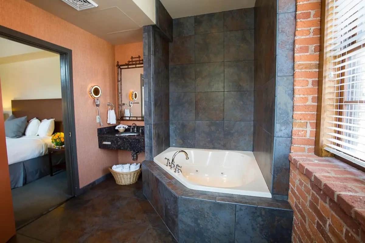 Private in-room jacuzzi tub in the King Room with Spa Bath at Cork Factory Hotel