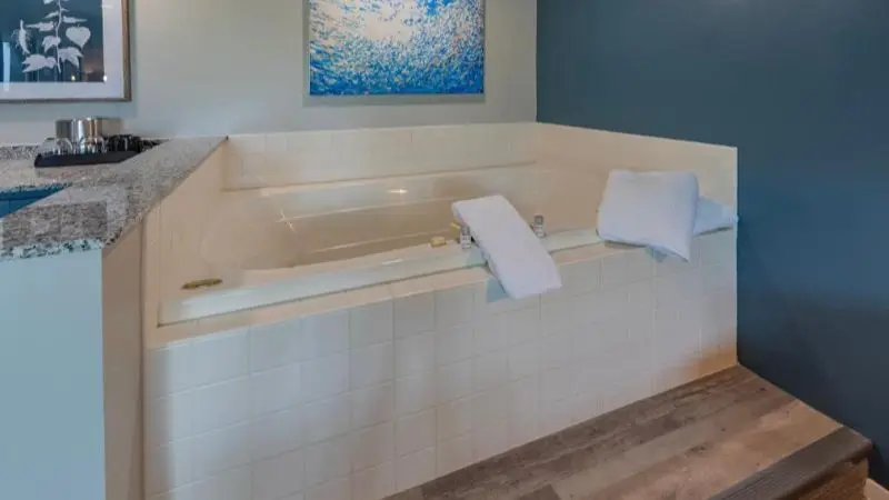 In-room hot tub at Country House Resort in Sister Bay, WI
