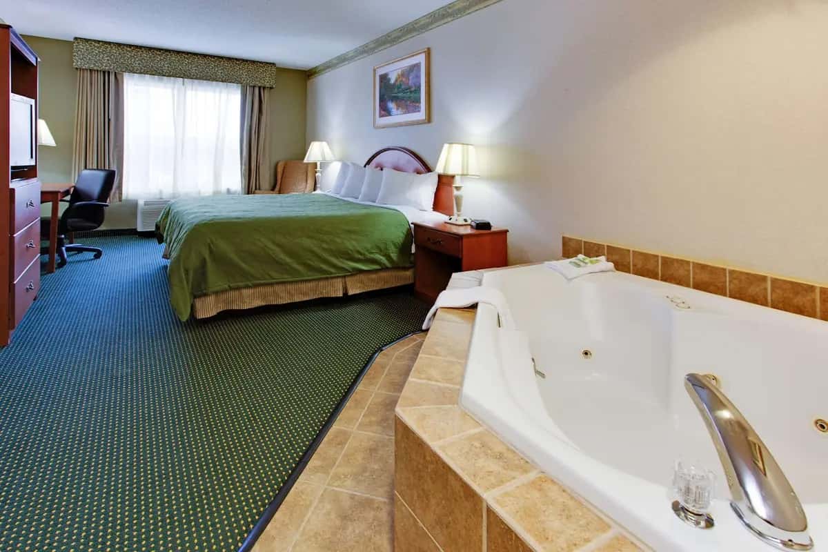 Private in-room jacuzzi tub at Country Inn & Suites by Radisson, Brockton (Boston), MA