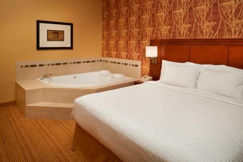 Private in-room jacuzzi at Courtyard Detroit Utica