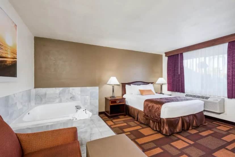 Private in-room jacuzzi tub in the Queen Studio Suite - Non-Smoking at Days Inn & Suites by Wyndham Lodi