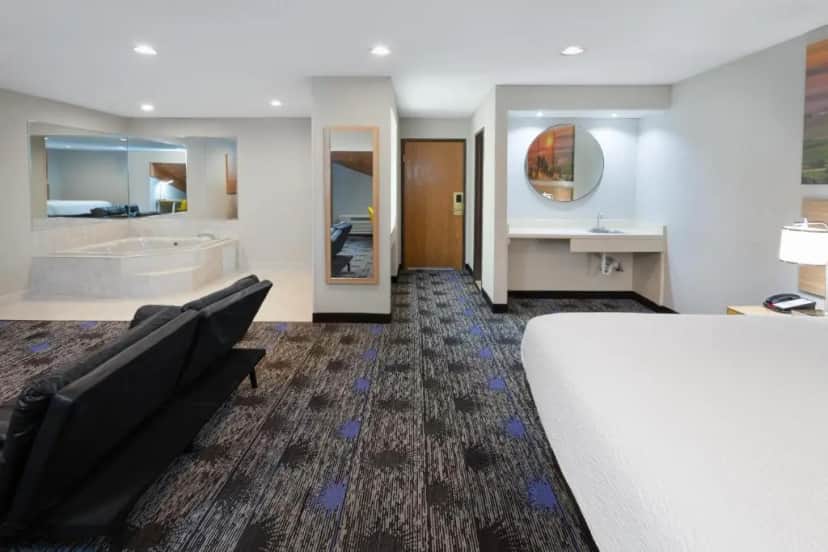 Private in-room jacuzzi tub in the 1 King Bed, Studio Suite, Non-Smoking at Days Inn by Wyndham Wooster