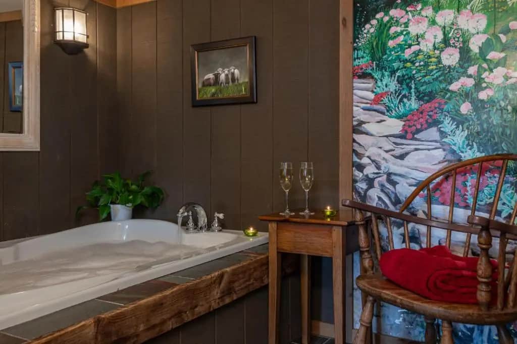 Private in-room jacuzzi tub in the King Suite with Spa Bath at Deerhill Inn
