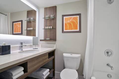 Private in-room jacuzzi tub at Delta Hotels Chicago O'hare Airport
