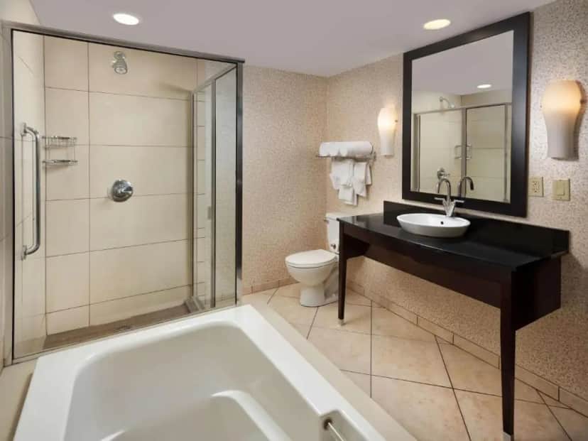Private in-room jacuzzi tub in the King Suite with Spa Bath at DoubleTree by Hilton Hotel Chattanooga Downtown