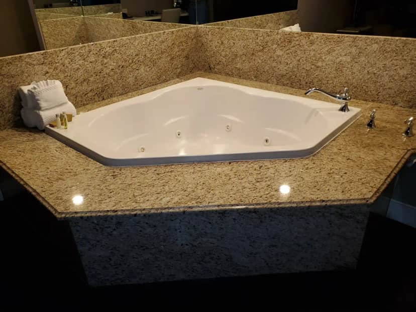 Private in-room jacuzzi at DoubleTree by Hilton Hotel Nanuet