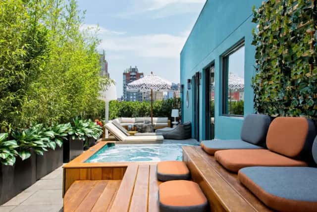 Private in-room hot tub at Dream Downtown