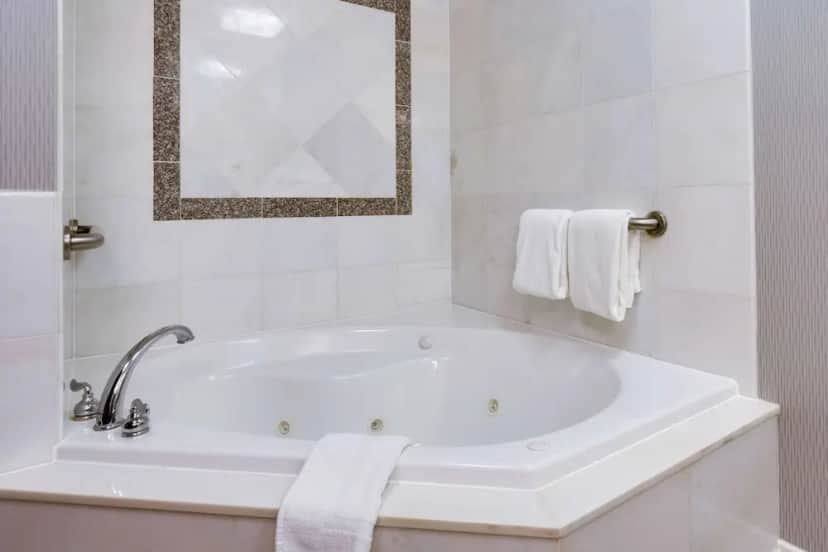 Private in-room jacuzzi tub in the Deluxe Room, 1 King Bed, Refrigerator & Microwave (Upper Floor, Jetted Tub)