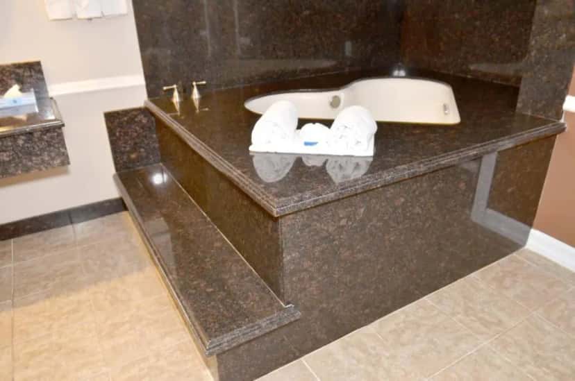 In-room hot tub at Dynasty Suites Hotel in Riverside, CA