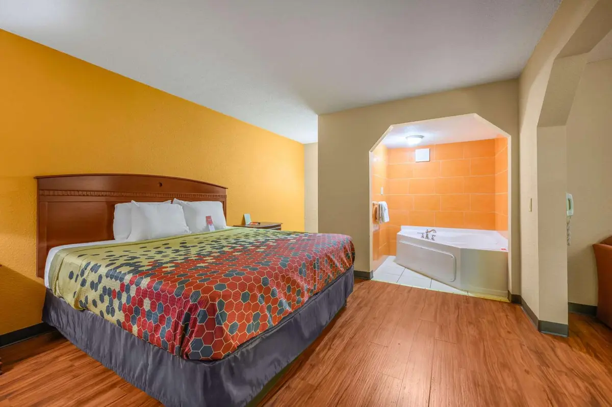 Private in-room jacuzzi tub in the King Suite with Whirlpool - Non-smoking at Econo Lodge Decatur South
