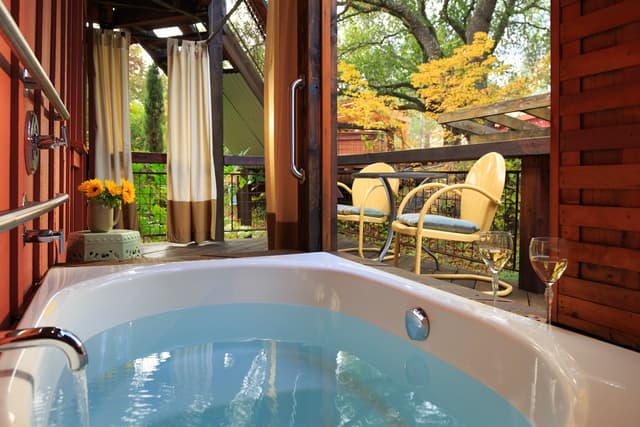 Private outdoor hot tub