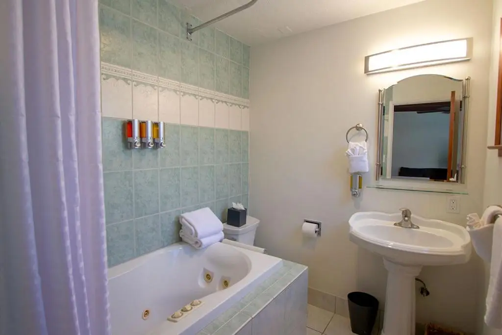 Private in-room jacuzzi tub in the Deluxe King Studio at Edgewater Beach Inn
