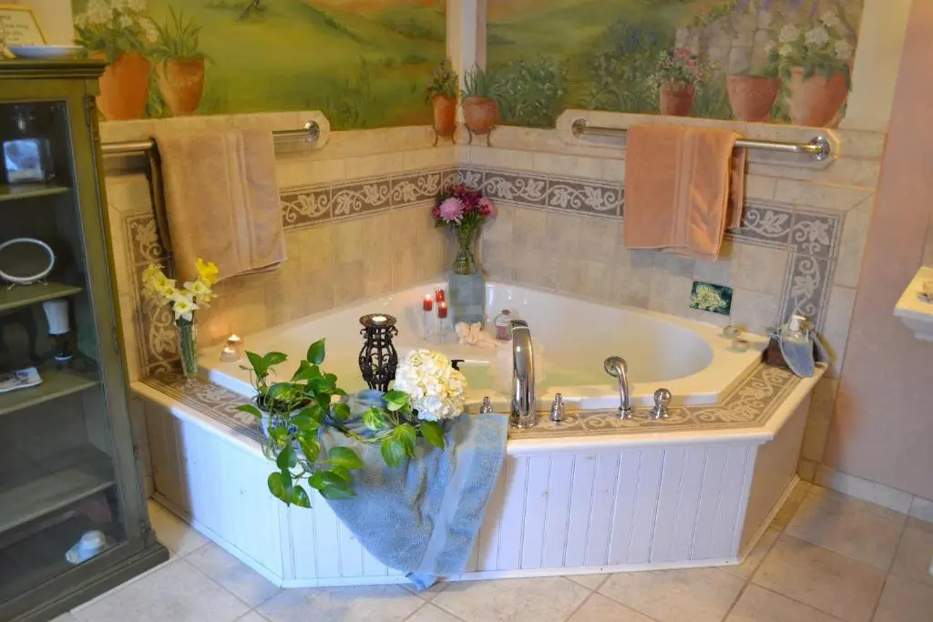 Private in-room jacuzzi tub in the King Suite at EJ Bowman House Bed & Breakfast