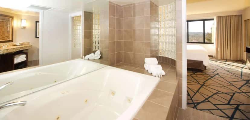 In-room hot tub at Embassy Suites by Hilton Portland Tigard in Tigard, OR