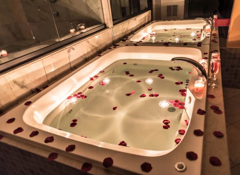 Private in-room jacuzzi at Essence Suites