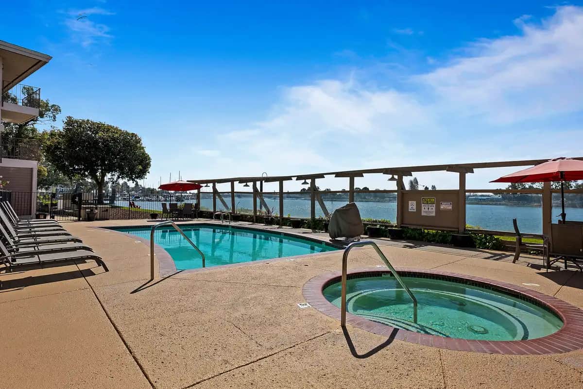 Shared outdoor hot tub at Executive Inn & Suites