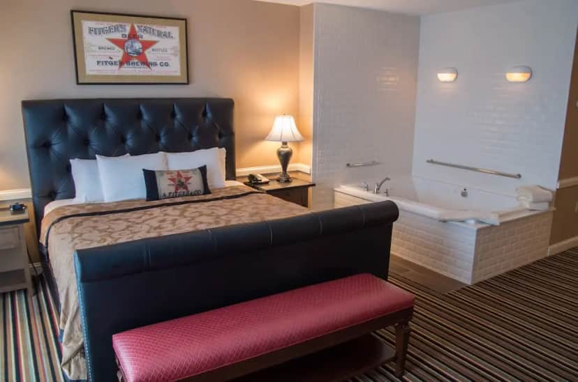 Private in-room jacuzzi tub in the Superior Suite, 1 King Bed with Sofa bed, Jetted Tub, Lake View at Fitger's Inn
