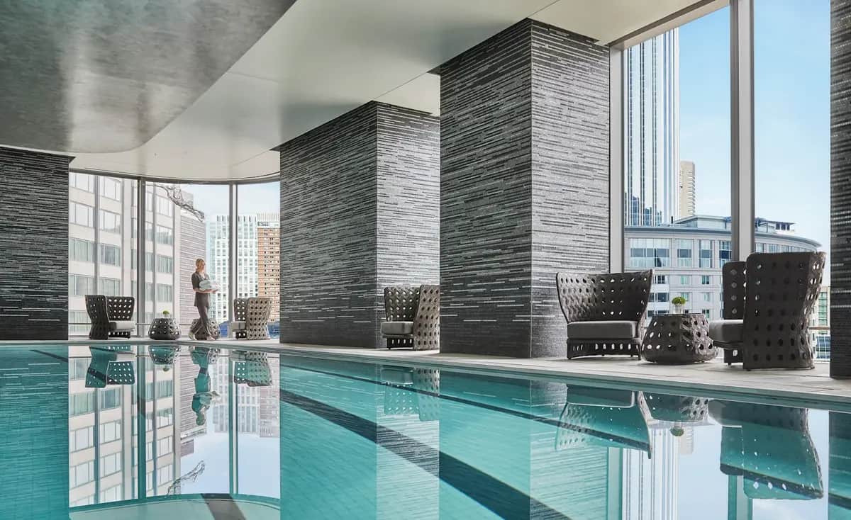 Shared indoor hot tub at Four Seasons Hotel One Dalton Street, Boston