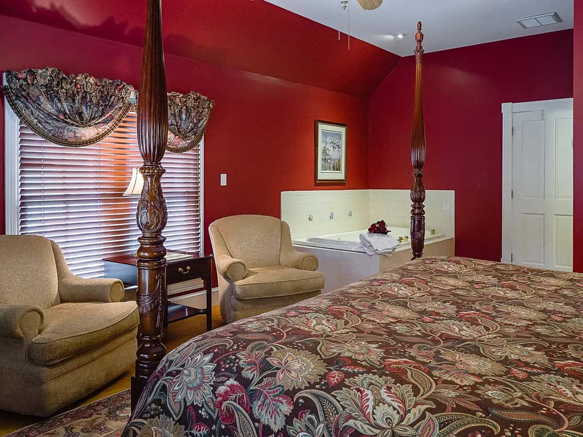 Private in-room jacuzzi at George Brooks House Bed & Breakfast