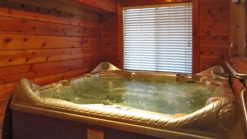 In-room hot tub at Gondola Lodge & Tahoe Beach Club in South Lake Tahoe, CA