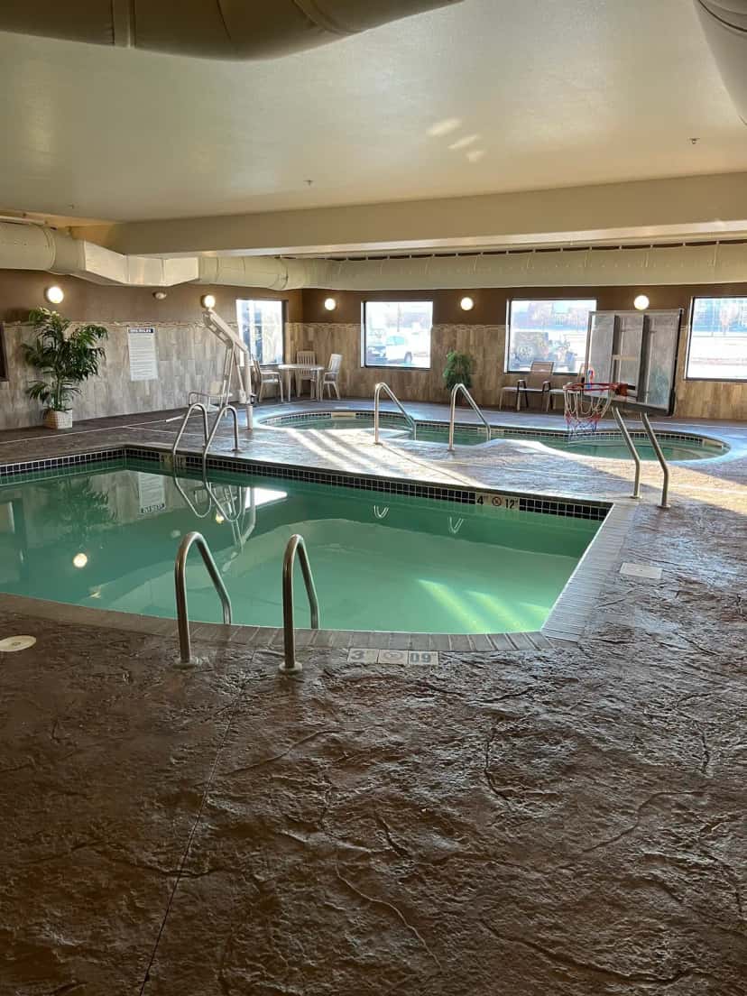 Shared indoor hot tub at Grand Forks Lodge & Suites in Grand Forks, ND