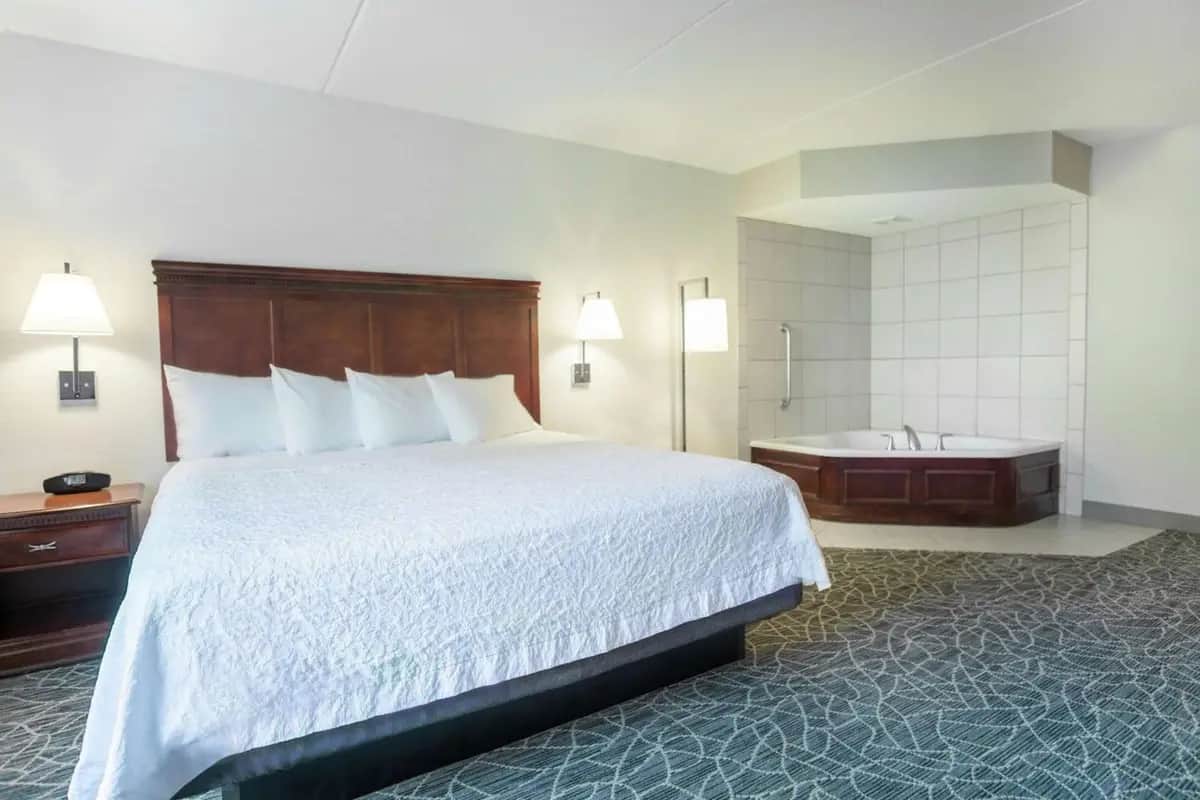 Private in-room jacuzzi tub in the King Room with Whirlpool - Non-Smoking at Hampton Inn & Suites Berkshires Lenox