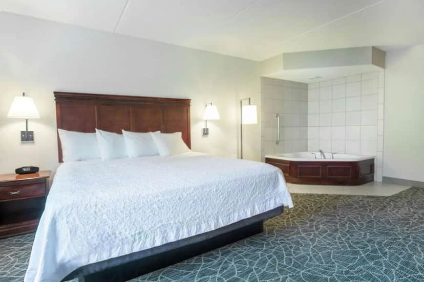 Private in-room jacuzzi tub in the King Room with Whirlpool - Non-Smoking at Hampton Inn & Suites Berkshires Lenox