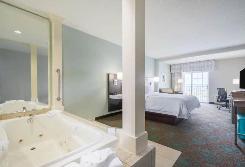 Private in-room jacuzzi at Hampton Inn & Suites Chincoteague-Waterfront