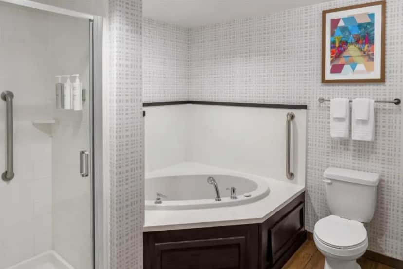 Private in-room jacuzzi tub in the King Studio Suite with Spa Bath at Hampton Inn & Suites Coconut Creek