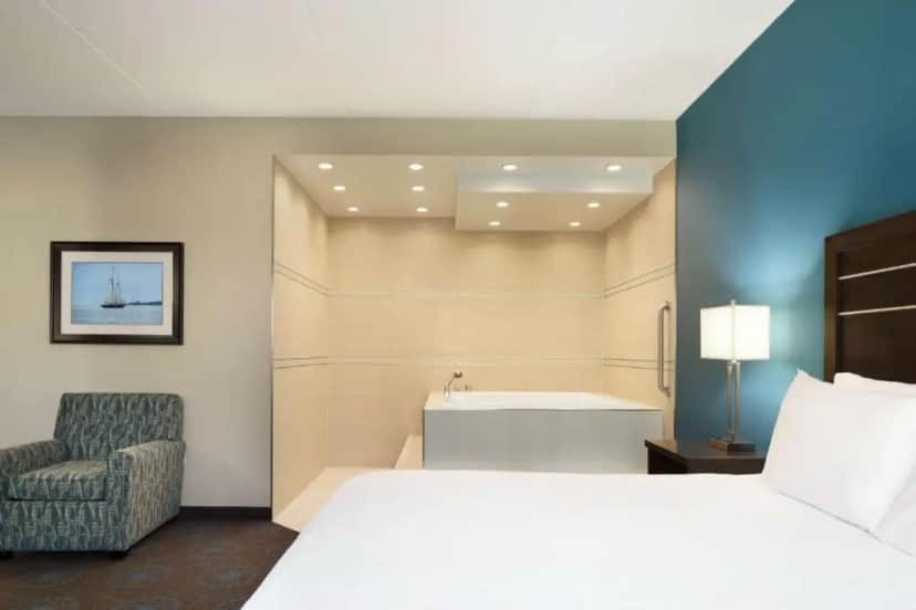Private in-room jacuzzi in the King Studio Suite with Whirlpool - Non-Smoking at Hampton Inn & Suites Edgewood/Aberdeen-South