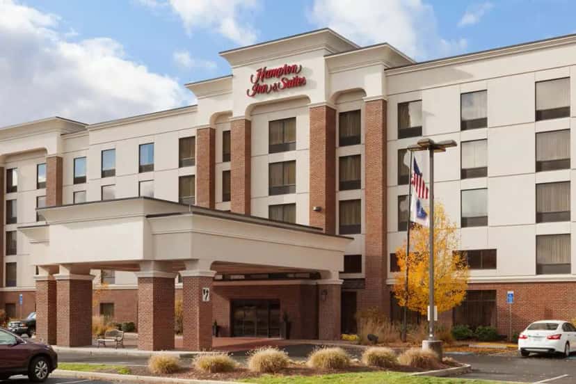 Shared indoor hot tub at Hampton Inn & Suites Hartford/East Hartford in East Hartford, CT