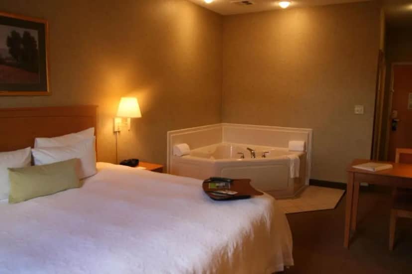 Private in-room jacuzzi in the King Room with Spa Bath - Non-Smoking at Hampton Inn & Suites Kalamazoo-Oshtemo