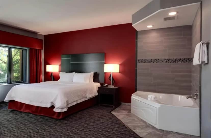 Private in-room jacuzzi tub in the King Studio Suite with Whirlpool at Hampton Inn & Suites Temecula