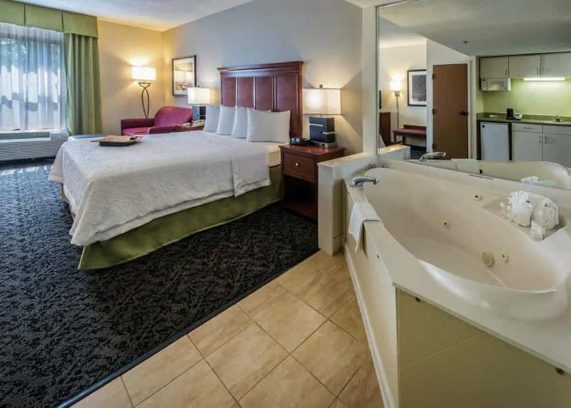 In-room hot tub at Hampton Inn Charlotte / Matthews in Matthews, NC