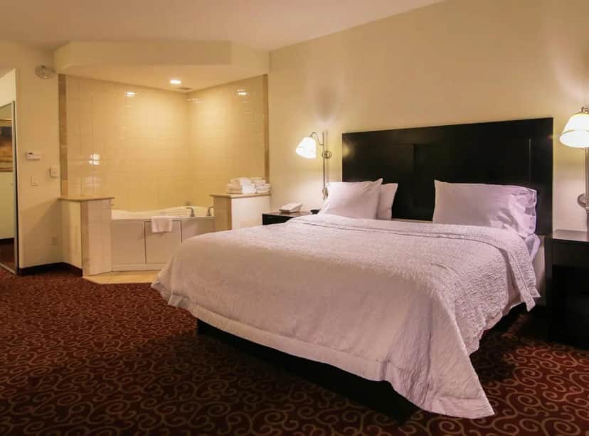 Private in-room jacuzzi tub in the King Studio with Whirlpool at Hampton Inn Kingston
