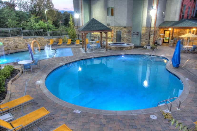 Shared outdoor hot tub at Hampton Inn Pigeon Forge in Pigeon Forge, TN