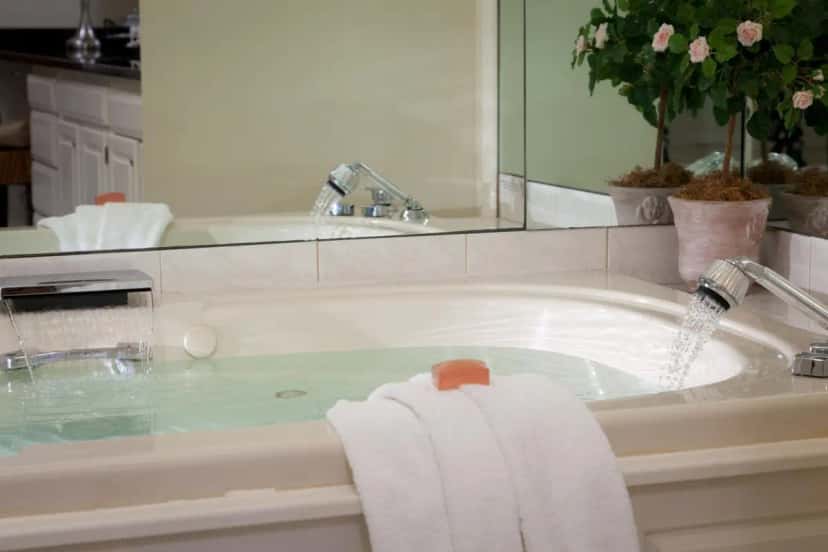 In-room hot tub at Harbor Light Inn in Marblehead, MA