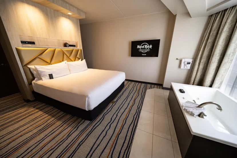 In-room hot tub at Hard Rock Hotel & Casino Tulsa in Catoosa, OK